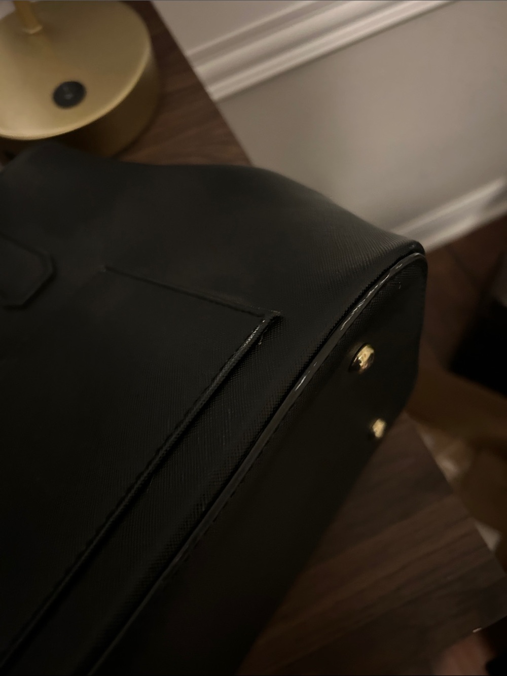 Michael Kors Black Saffiano Leather Satchel with Gold Hardware - Picture 9 of 14